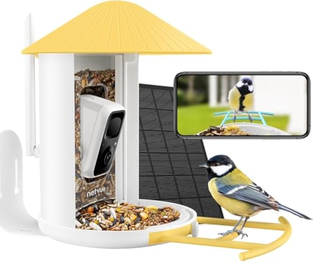 NETVUE Birdfy Mangeoire à Oiseaux avec Caméra, Observez