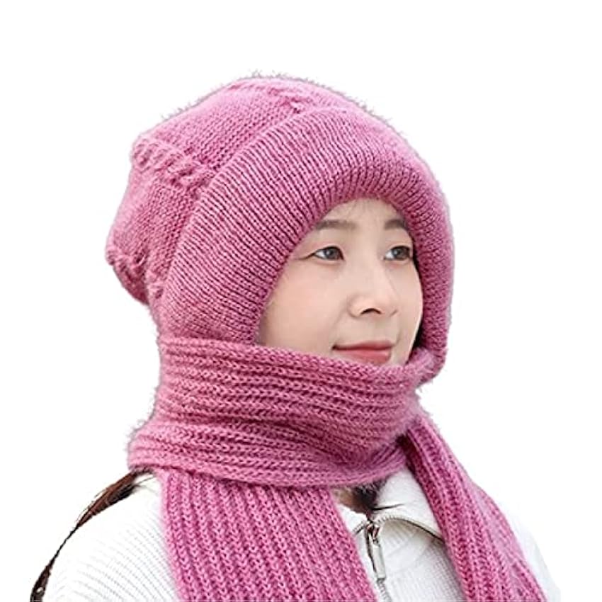 Integrated Ear Protection Windproof Cap Scarf?Knitting Thick Warm Ear Guard Hat?Warm Ear Protection in Winter TjQDG1f6